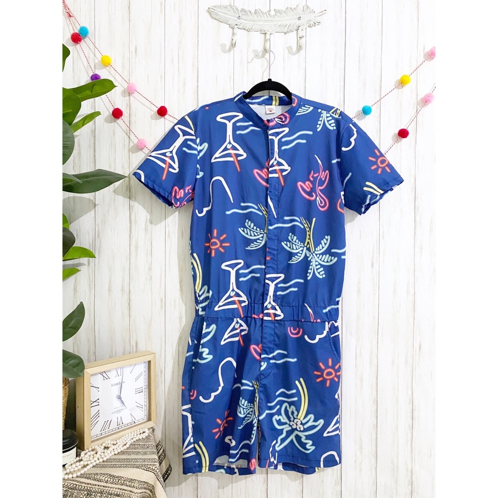 Raisevern One Piece Utility Shorts Romper MEDIUM
